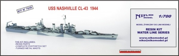 【再入荷】7038 ブルックリン級軽巡洋艦 CL-43 ナッシュヴィル Nasville 1944