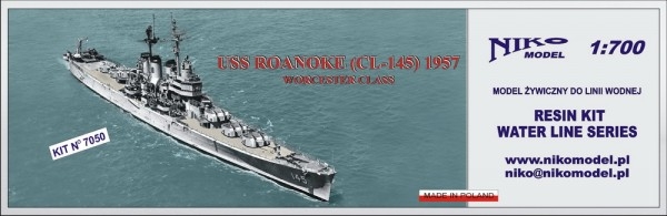 【再入荷】7050 ウースター級軽巡洋艦 CL-145 ロアノーク Roanoke 1957