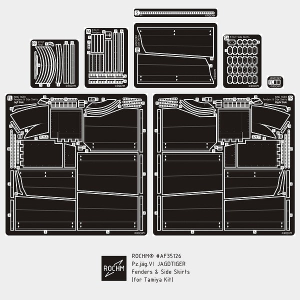 【新製品】AF35126 1/35 WWII ヤークトティーガーフェンダー&サイドスカートセット(タミヤ用)