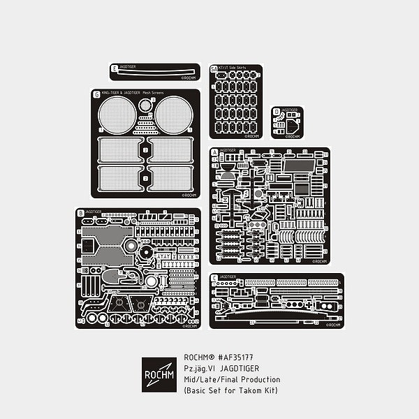 【新製品】AF35177 1/35 WWII ヤークトティーガー中期/後期/最終生産型ベーシックセット(タコム用)