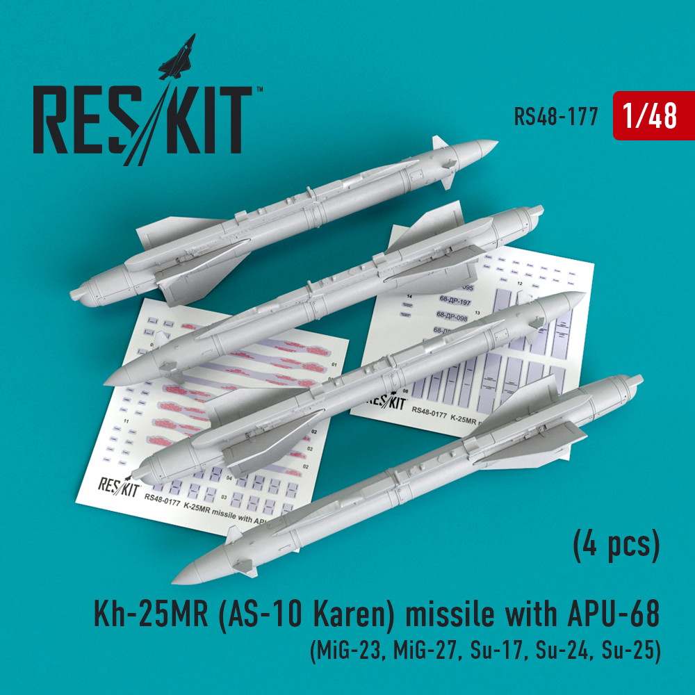 【新製品】RS48-0177 ロシア Kh-25MR ｢カレン｣空対地ミサイル w/APU-68ランチャー (4個入り)