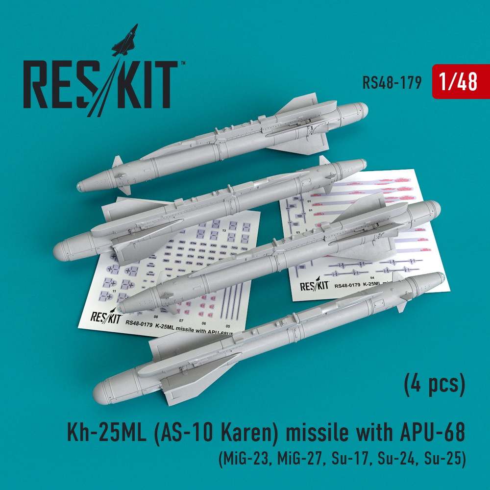 【新製品】RS48-0179 ロシア Kh-25ML ｢カレン｣レーザー誘導対地ミサイル w/APU-68ランチャー (4個入り)