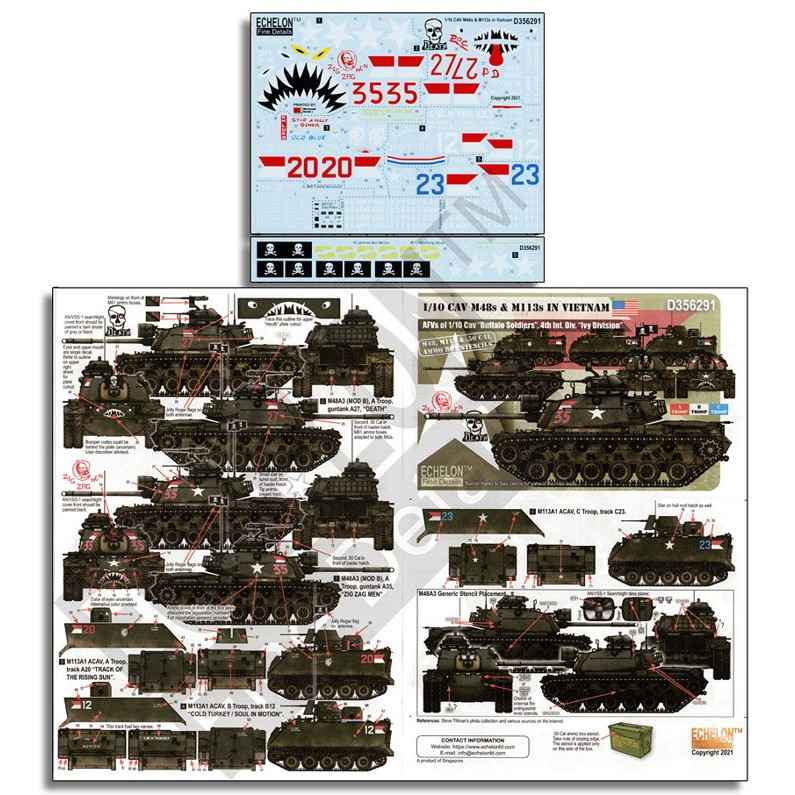 【新製品】D356291 1/35 ベトナム戦争 アメリカ陸軍ベトナムでの第10騎兵連隊所属のM48とM113