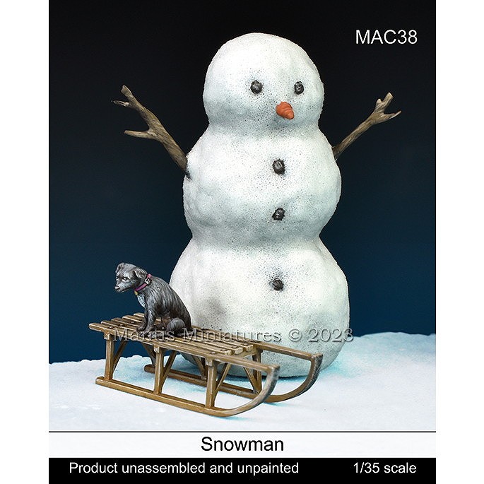 【新製品】MAC38 1/35 雪だるま/子犬/ソリセット