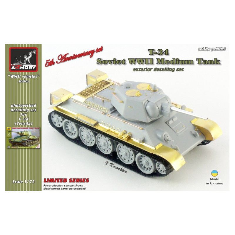 【新製品】ARpe7223 1/72 T-34戦車 外装エッチングパーツ (ズべズダ用)