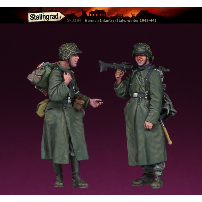 【新製品】S-3184 1/35 WWII ドイツ歩兵 冬装備の射撃手と衛生兵 イタリア冬