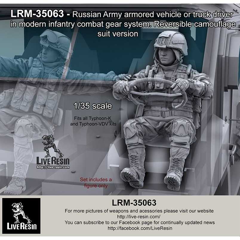 【新製品】LRM-35063 現用 ロシア陸軍 装甲車/トラックドライバー コンバットギアシステムセット16 リバーシブルカモフラージュバージョン 各タイフーン装輪装甲車用