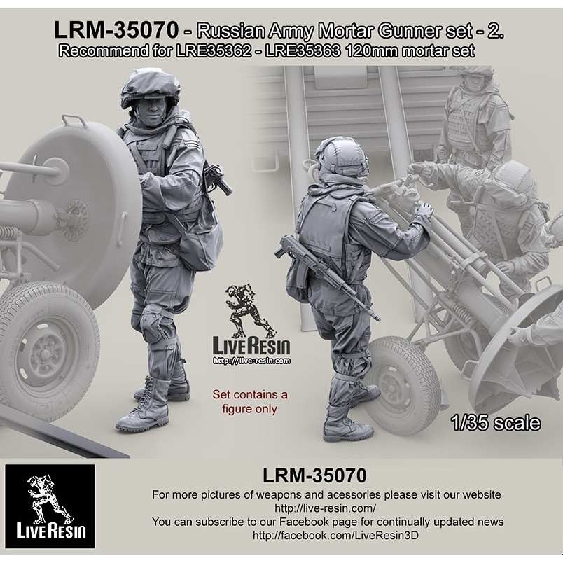 【新製品】LRM-35070 現用 ロシア陸軍 迫撃砲手 セット2 (LRE35362-LRE35363 120mm迫撃砲用)