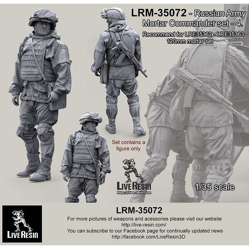 【新製品】LRM-35072 現用 ロシア陸軍 迫撃砲手 士官 セット4 (LRE35362-LRE35363 120mm迫撃砲用)