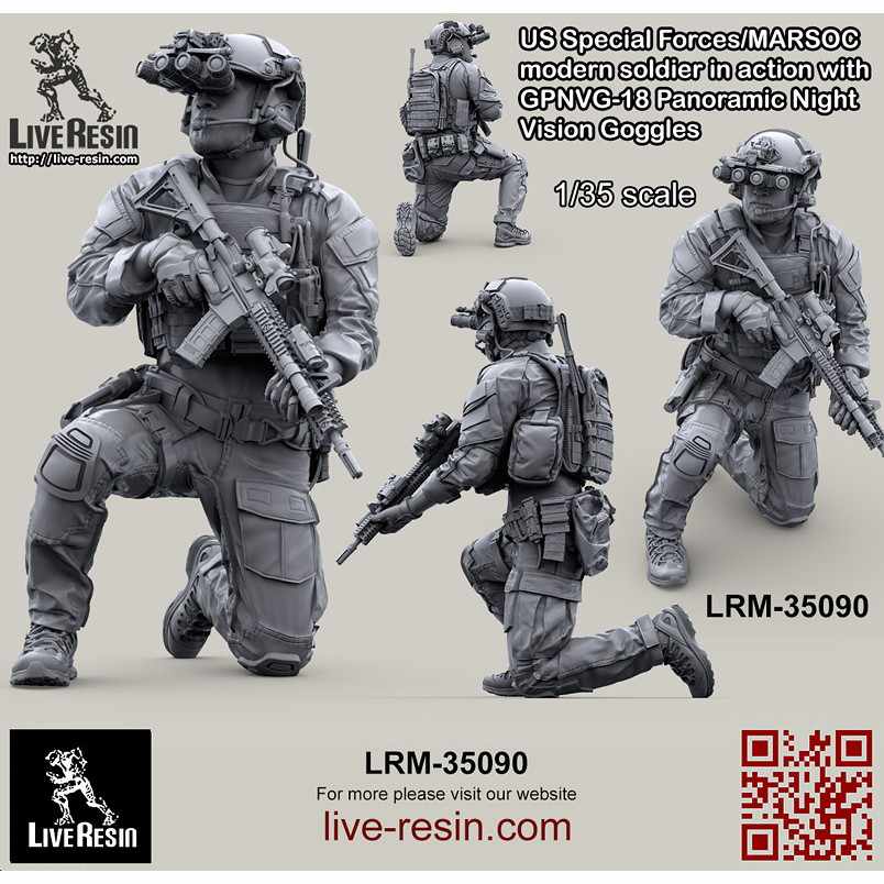 【新製品】LRM-35090 アメリカ海兵隊特殊作戦コマンド MARSOC インアクション w/GPNVG-18 ナイトビジョン 1