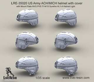 【新製品】[2013623502002] LRE-35020)アメリカ陸軍 ACH/MICH NVG PVS マウントプレート付ヘルメット カバー付