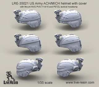 【新製品】[2013623502101] LRE-35021)アメリカ陸軍 ACH/MICH PETZLタクティカルヘッドヘッドランプ付ヘルメット カバー付