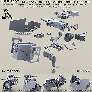 【新製品】[2013623507106] LRE-35071)ストライカー 40/Mk.47 先進軽量自動擲弾銃 ビンホッグ ICSW マウント & AN/PVG-1 ライトビデオサイト(LVS) 射撃管制装置 切欠けあり装甲盾