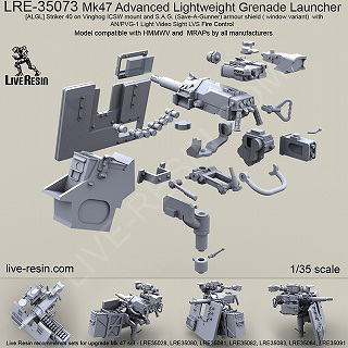 【新製品】[2013623507304] LRE-35073)ストライカー 40/Mk.47 先進軽量自動擲弾銃 ビンホッグ ICSW マウント & AN/PVG-1 ライトビデオサイト(LVS) 射撃管制装置 S.A.G.(Aガンナー防御)装甲盾(窓付きバージョン)