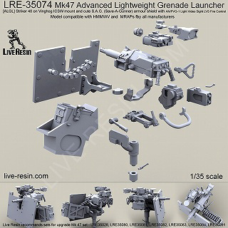 【新製品】[2013623507403] LRE-35074)ストライカー 40/Mk.47 先進軽量自動擲弾銃 ビンホッグ ICSW マウント & AN/PVG-1 ライトビデオサイト(LVS) 射撃管制装置 切欠けありS.A.G.(Aガンナー防御)装甲盾