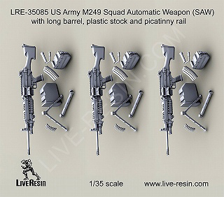 【新製品】[2013623508509] LRE-35085)アメリカ陸軍 M249軽機関銃(分隊支援火器/SAW) 長銃身、プラスチック製銃床 & ピカティニーレール付き