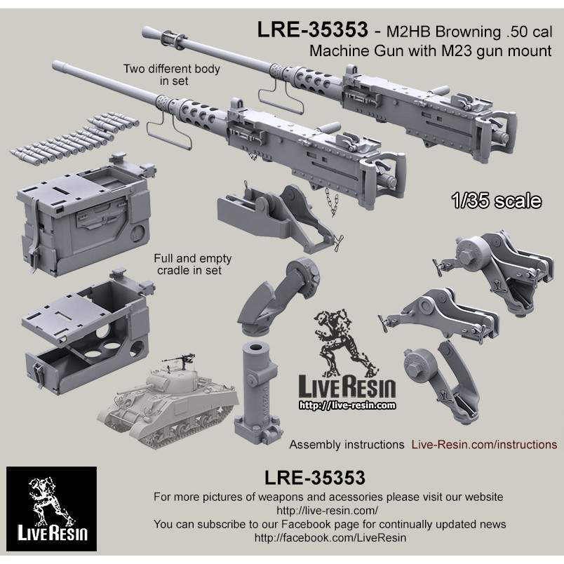 【新製品】LRE-35353 M2HB Browning .50 Caliber Machine Gun with M23 TANK mount WWII - Korean War - Vietnam War - Cold War period