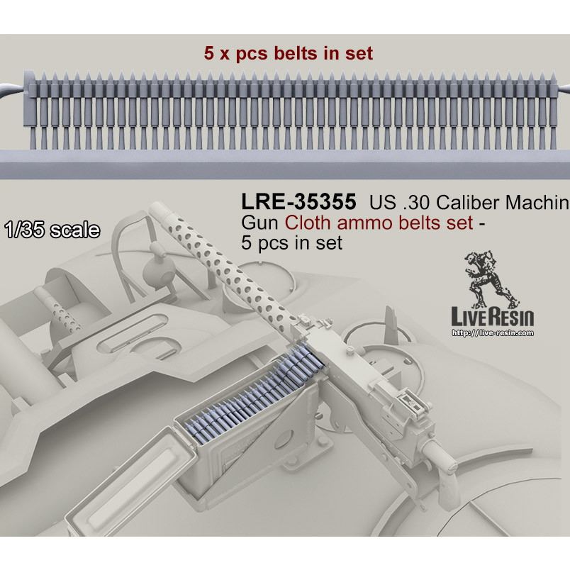 【新製品】LRE-35355 US .30 Caliber Machine Gun Cloth ammo belts set - 5 hcs in set