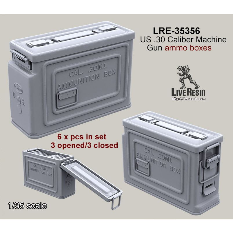 【新製品】LRE-35356 US .30 Caliber Machine Gun ammo boxes 3 opened/3 closed