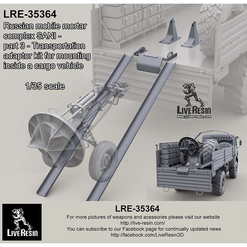 【新製品】LRE-35364 Russian mobile mortar complex SANI - part 3 - Transportation adaptor kit for mounting inside a cargo vehicle