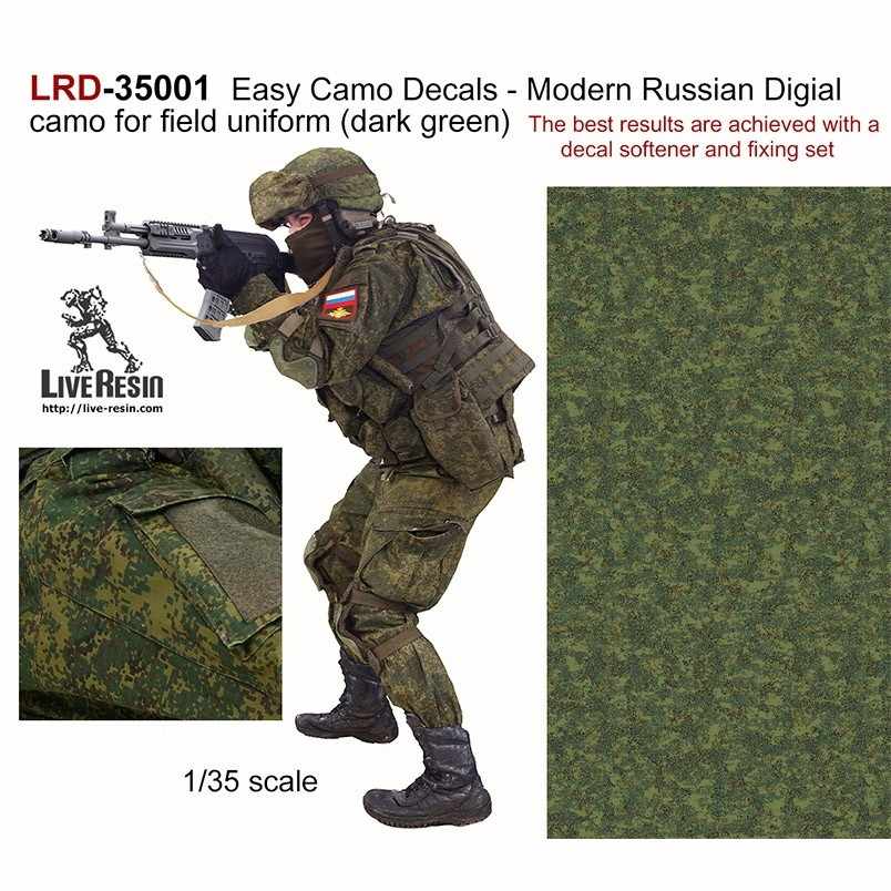 【新製品】LRD-35001 迷彩デカール 現用ロシアデジタル迷彩 フィールドユニフォーム ダークグリーン