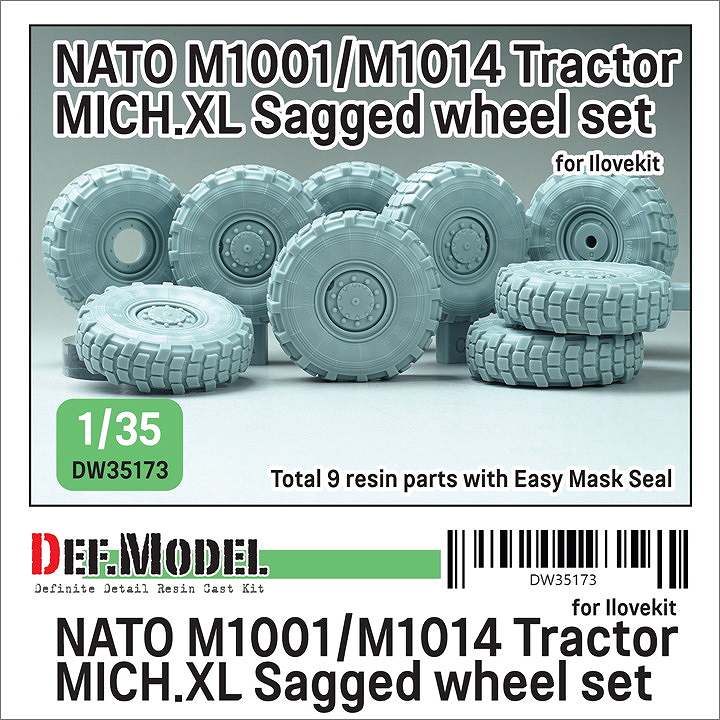 【新製品】DW35173 1/35 NATO M1001/M1014 トラクター MICH.XL 自重変形タイヤセット