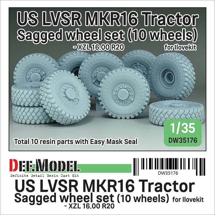 【新製品】DW35176 1/35 アメリカ LVSR MKR16 トラクター 自重変形タイヤセット