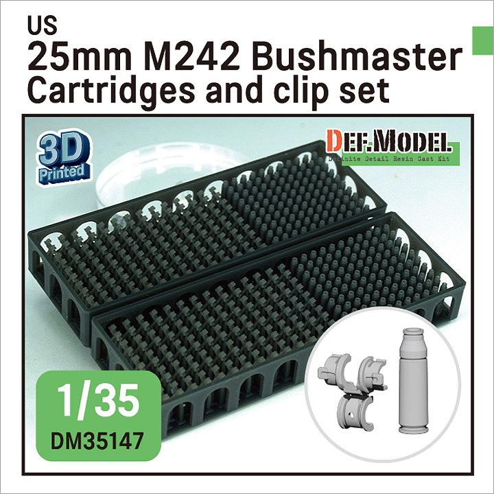 【新製品】DM35147 アメリカ M242 25mm ブッシュマスター用薬莢&クリップ 【ネコポス規格外】