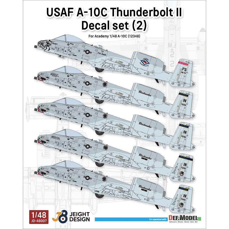 【新製品】JEIGHT DESIGN JD-48007 1/48 アメリカ空軍 A-10 サンダーボルトII デカールセット2