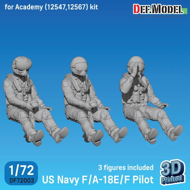 【再入荷】DF72003 1/72 現用 米海軍 F/A-18E/F パイロットセット 3体入り