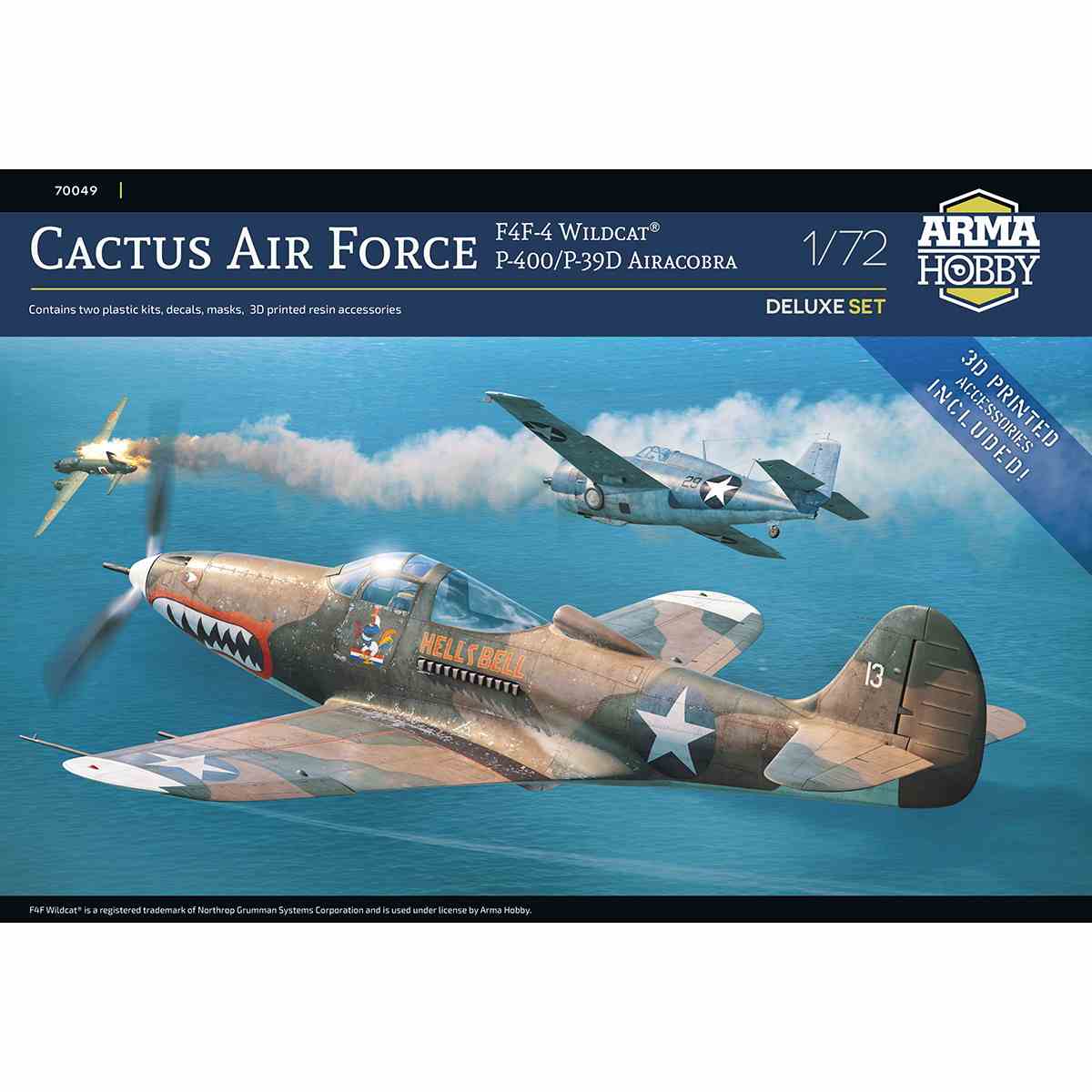 【新製品】70049 1/72 カクタスエアフォース F4F-4 & P-39 デュアルコンボデラックスセット