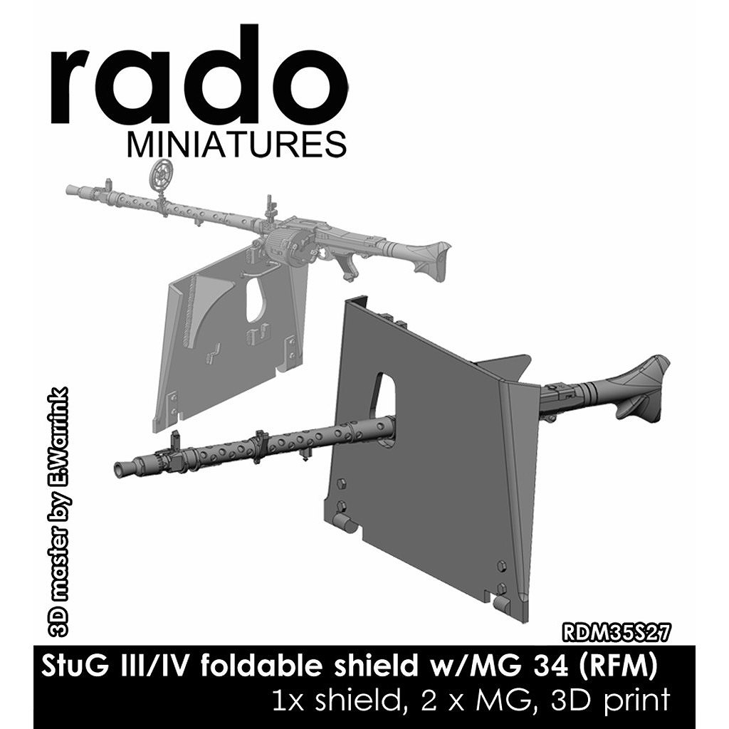 【新製品】RDM35S27 1/35 WWII ドイツ III/IV号突撃砲用 MG34機関銃用起倒式シールド(ライフィールドモデル用)