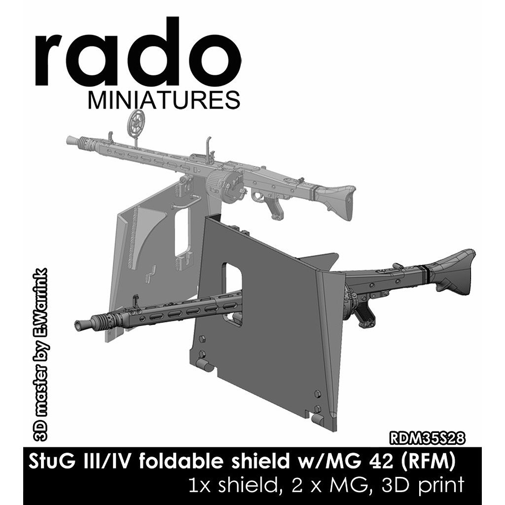 【新製品】RDM35S28 1/35 WWII ドイツ III/IV号突撃砲用 MG42機関銃用起倒式シールド(ライフィールドモデル用)