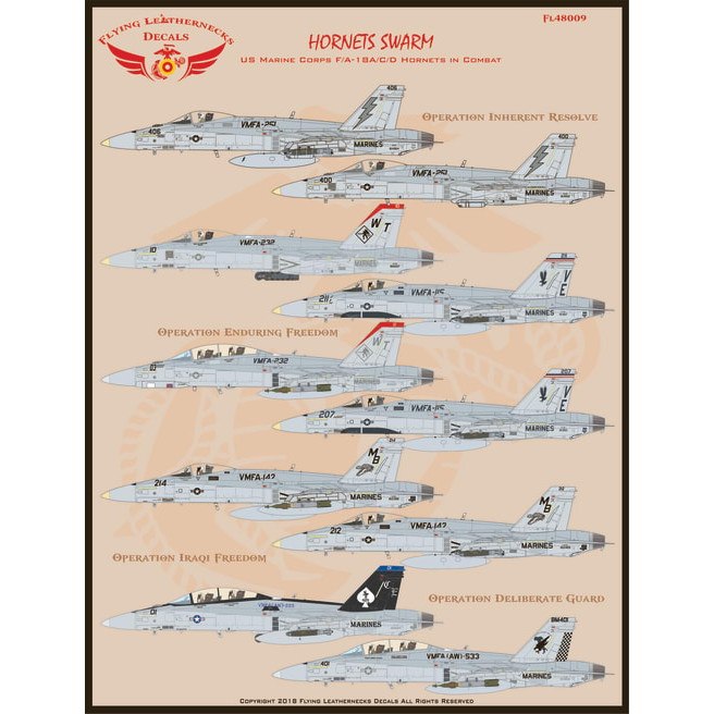 【再入荷】FL48009 米海兵隊 F/A-18A/C/D ホーネット USMC F/A-18A/C/D Hornets in Combat 