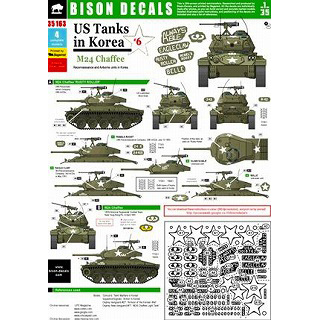 【新製品】[2014543516308] 35163)朝鮮戦争時の米軍戦車デカールセット#6 M24チャーフィー