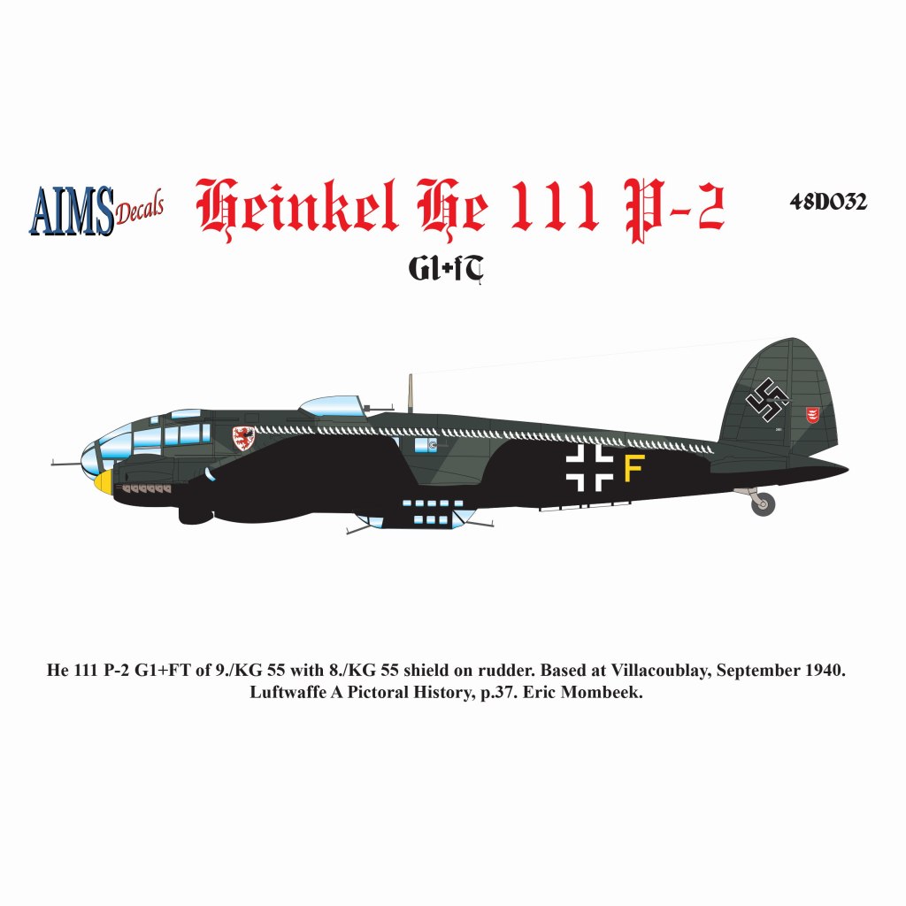 【新製品】48D032 ハインケル He111P-2 1940年4月