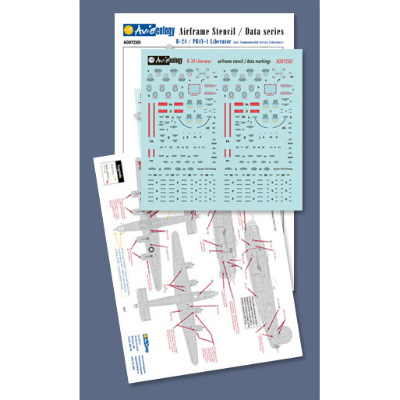 【新製品】[2014707100107] AOD72S01)B-24/PBY-1 リベレーター 機体用ステンシルデータ