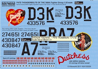 【新製品】[2014763202906] KW132029)P-47 368th FG 397th Fighter Squadron 'Hard to Get-The Down Necker