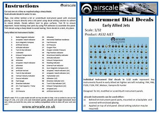【新製品】[2014783200029] AS32AJET)初期の西側ジェット機 計器盤メーターデカール