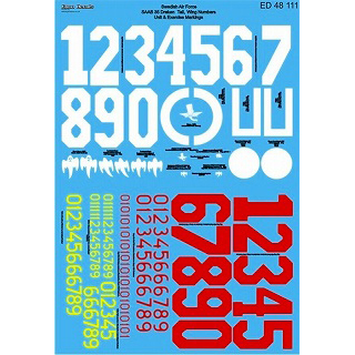 【新製品】[2014824811108] ED48111)サーブ 35 ドラケン用ビッグナンバー