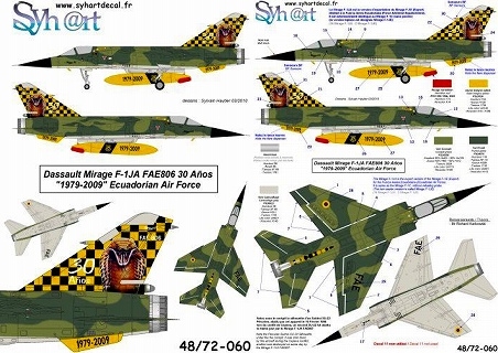 【新製品】[2014837206007] 72060)ダッソー ミラージュ F-1JA エクアドル空軍 1979-2009