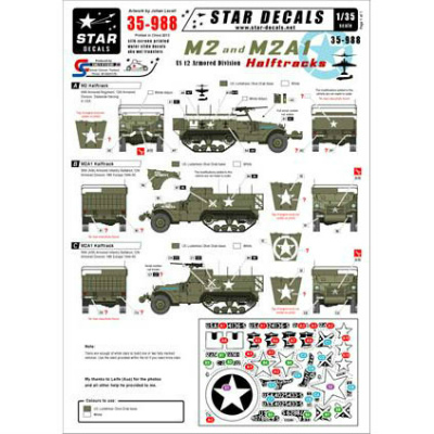 【新製品】[2014893509883] 35-988)WWII 米 第12機甲師団のM2/M2A1 ハーフトラック