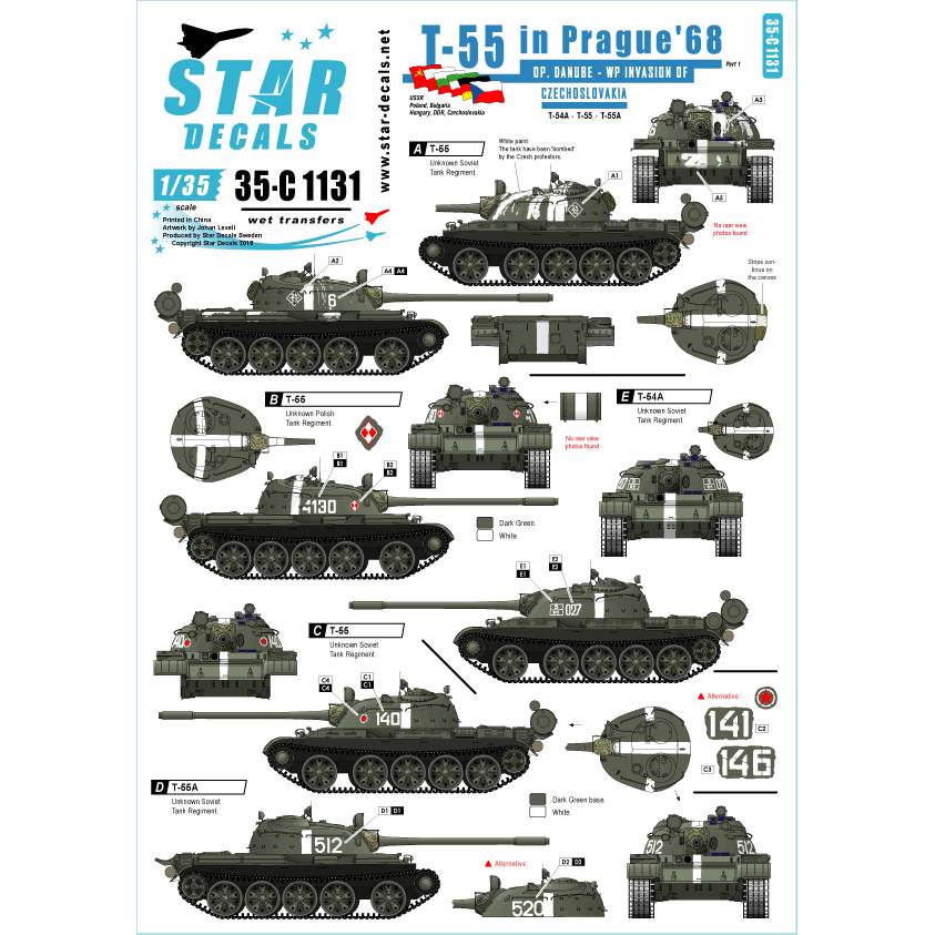 【新製品】35-C1131 ダニューブ作戦のT-54/55 プラハ1968