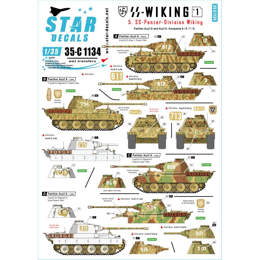 【新製品】35-C1134 WWII 独 SSヴィーキング師団 #1 ﾊﾟﾝﾀｰD&A型