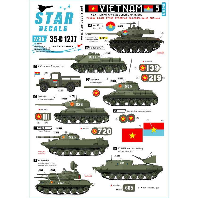 【新製品】35-C1277 現用 ベトナム戦争 ベトナム＃5 NVA(北ベトナム正規軍)の戦車と装甲車