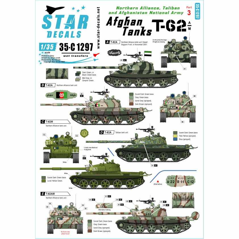 【新製品】35-C1297 現用 中央アジア アフガニスタンのT-62 北部同盟/タリバン＆アフガニスタン国軍 T-62A/T-62AM