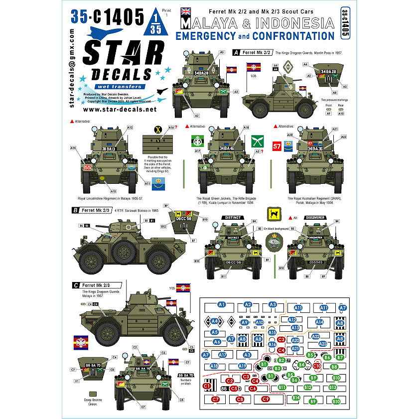 【新製品】35-C1405 1/35 現用 マラヤ危機とマレーシア紛争のフェレットMk.2/2・Mk.2/3偵察装甲車(1950-60年代)