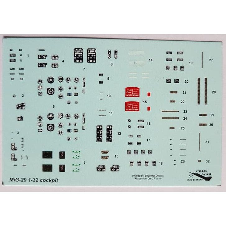 【新製品】CWSD32001 ミグ MiG-29 フルクラム コクピットデカール