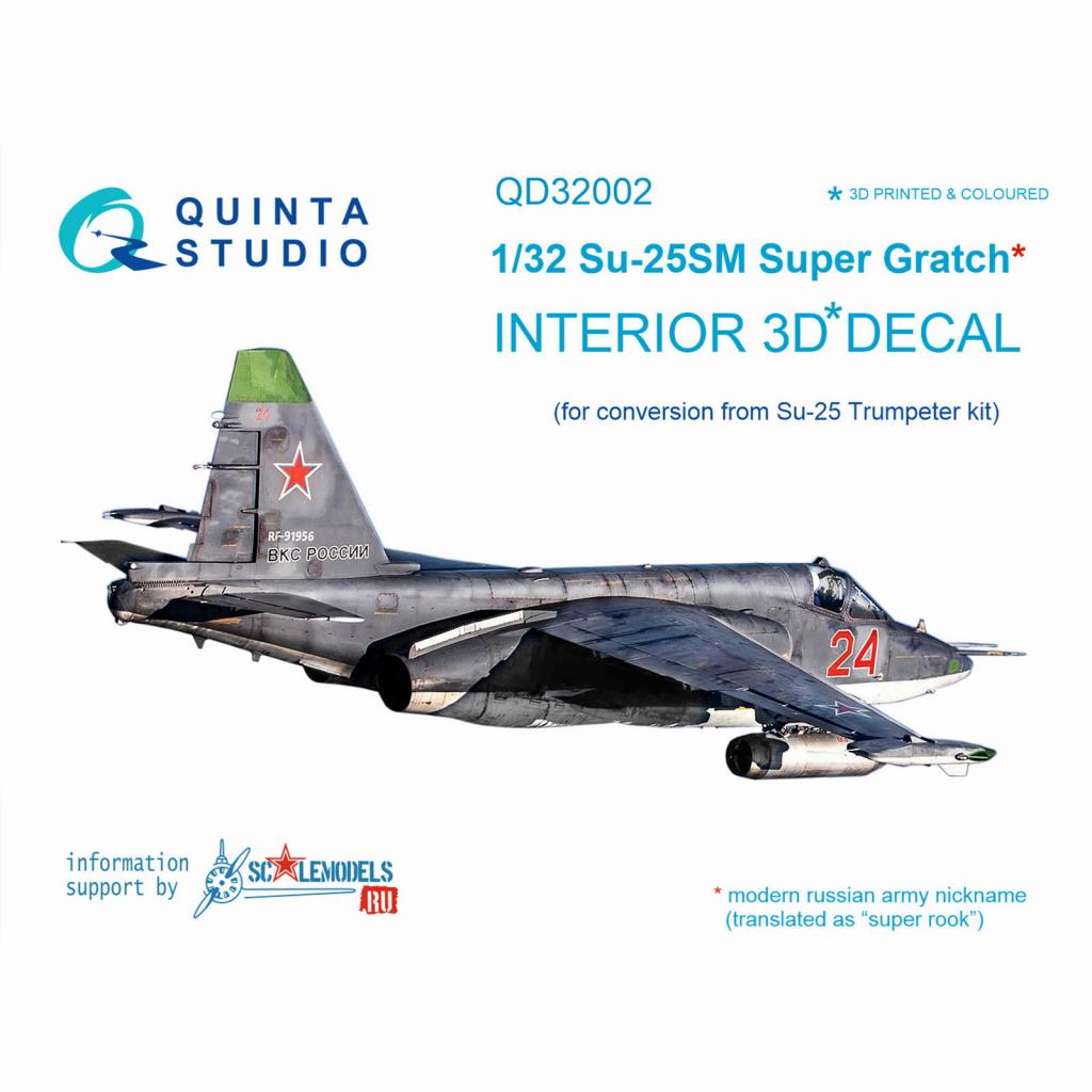 【新製品】QD32002 1/32 スホーイ Su-25SM フロッグフット 内装3Dデカール (トランぺッター用)