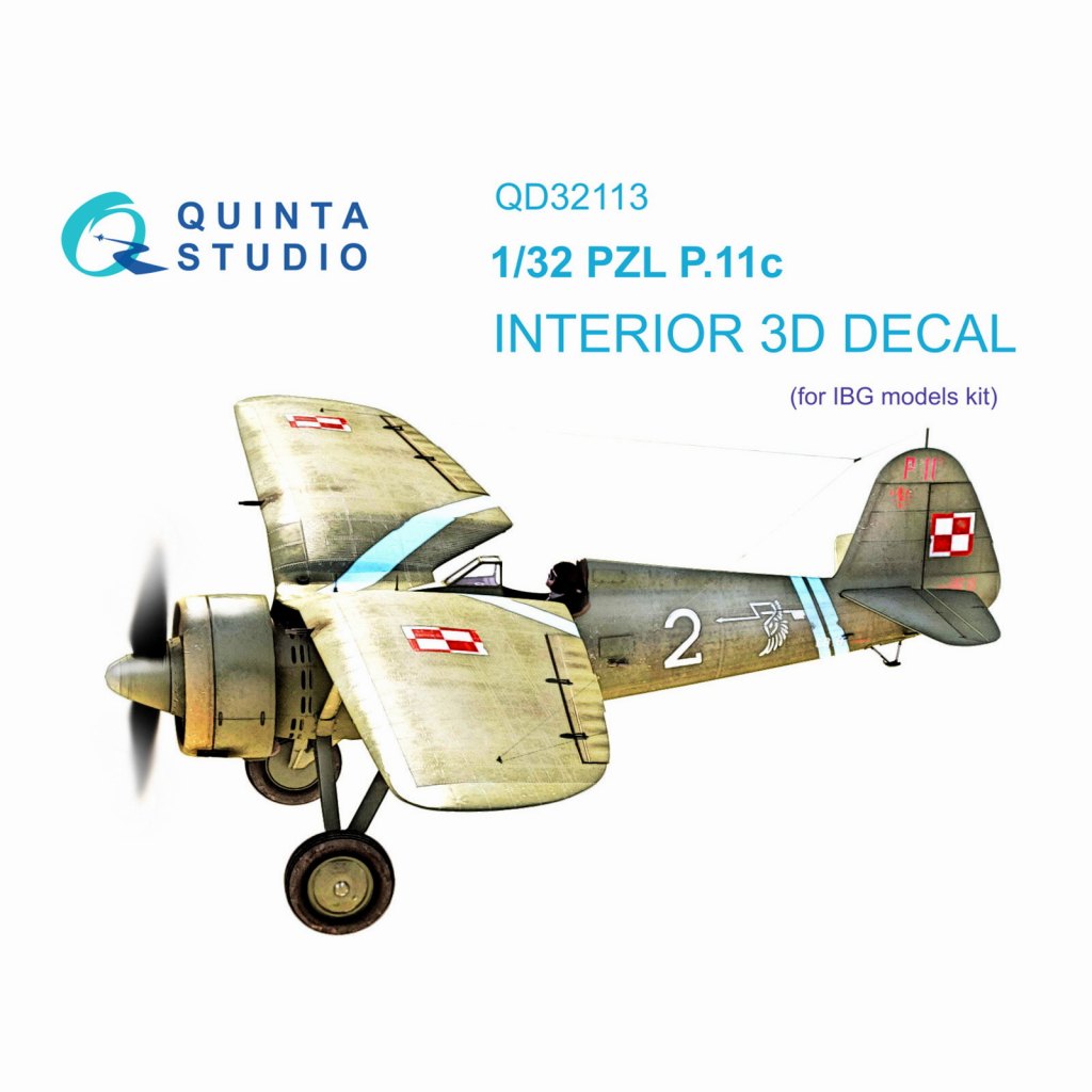 【新製品】QD32113 1/32 PZL P.11c 内装カラー3Dデカール(IBG用)